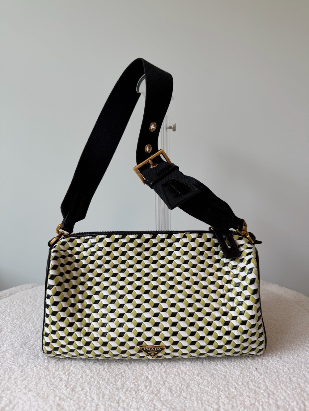 PRADA vintage perspective cubes shoulder bag - Picture 2 of 14